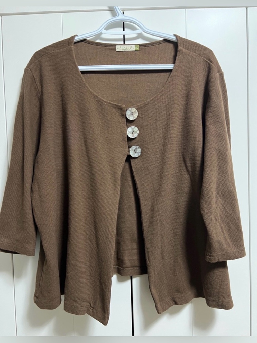 Chalet Brown Cotton Cardigan XL